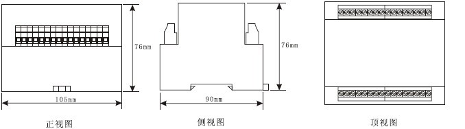 RL-1D/RL-2D內部接線（正視圖）