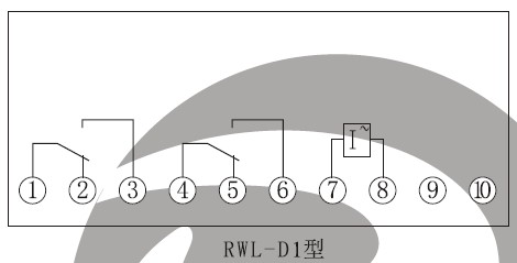 RWL-D內部接線（正視圖）