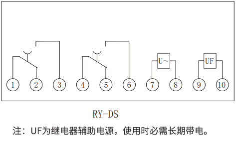 RY-DS系列定時限電壓繼電器內(nèi)部接線圖