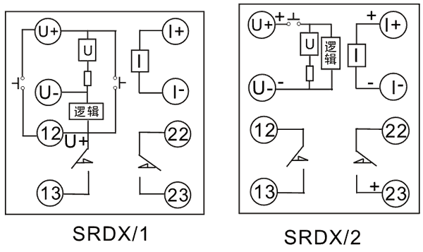 SRDX-1-220VDC/48VDC內部接線圖