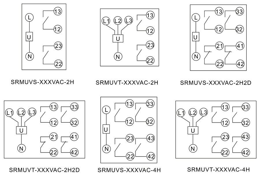 SRMUVS-58VAC-2H2D內部接線圖