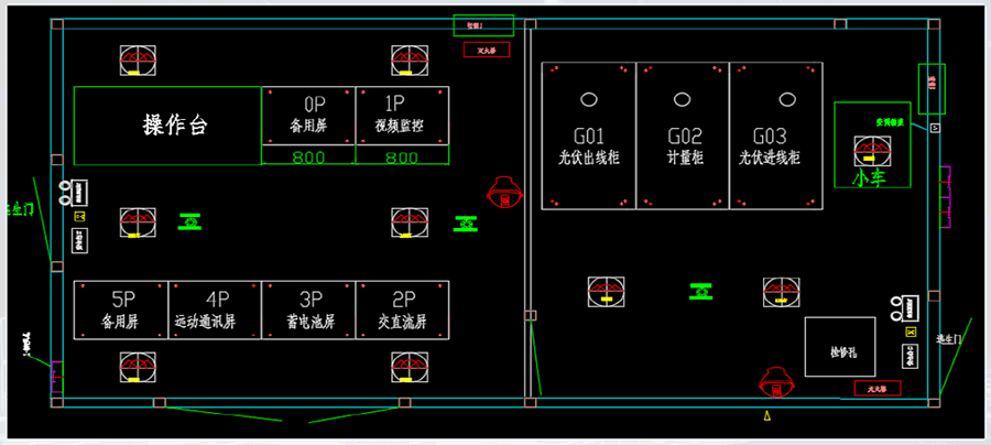 光伏一二次設(shè)備預(yù)制艙內(nèi)部設(shè)計(jì)圖紙